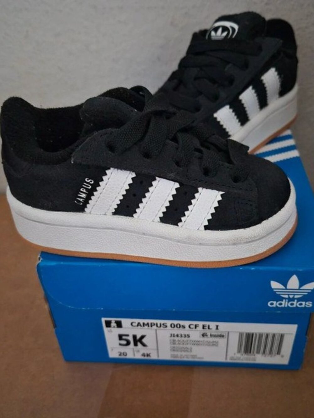 Adidas Campus 00s CF EL I Black White Kids Sneakers